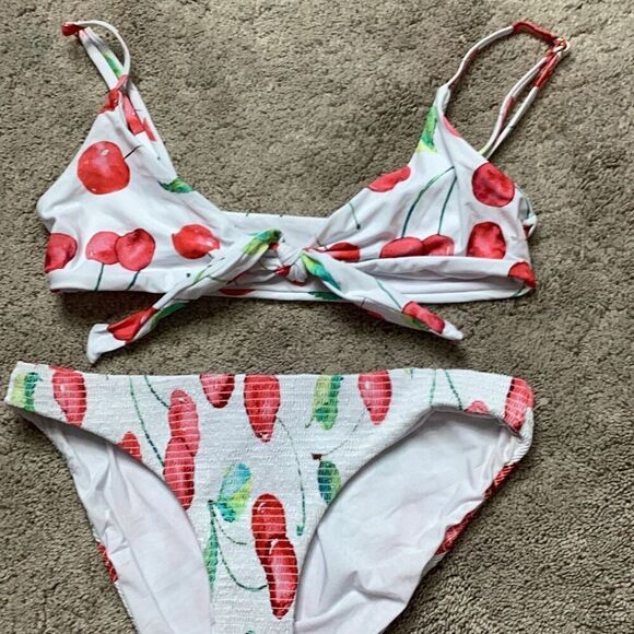 New. Pilyq cherries bikini set. Normally $149. - Picture 10 of 11